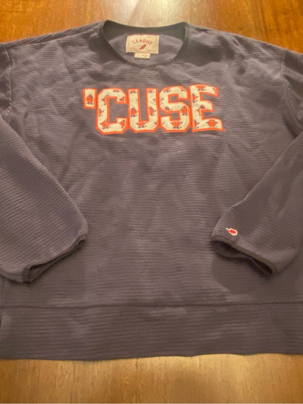 League Syracuse Cuse Otto Corded Sweatshirt Women’s XL Y2K Oversized Orange EUC